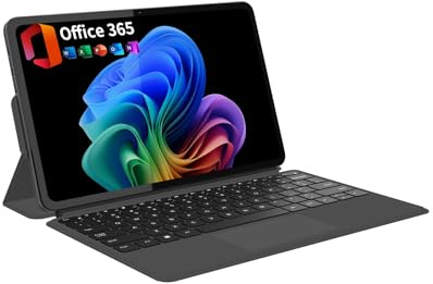 2-in-1 Laptop Tablet with Windows 11, 1 Year Office 365 Included & Magnetic Keyboard, 12 2K FHD IPS Touchscreen, 12GB RAM 512GB SSD, 6500Y Processor, USB-C, Dual Speakers, for Home Office Students