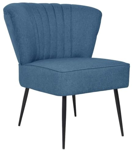 SooIarix Cocktailsessel Blau Stoff, Loungesessel mit Holzgestell, Polsterstuhl 64x73x81 cm, Ohrensessel für Wohnzimmer, max. 110 kg