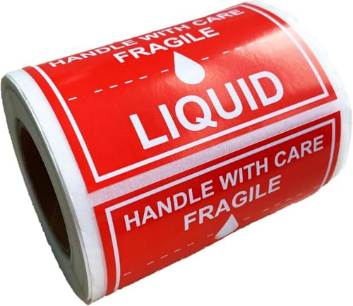 300 Pcs Fragile Liquid Handle with Care Warning Stickers Pallet Shipping | 2X3 inch Warehouse Pallet Labels Liquid Shipping Mailing and Packing Warning Labels for Shipping Mailing and Packing Warning