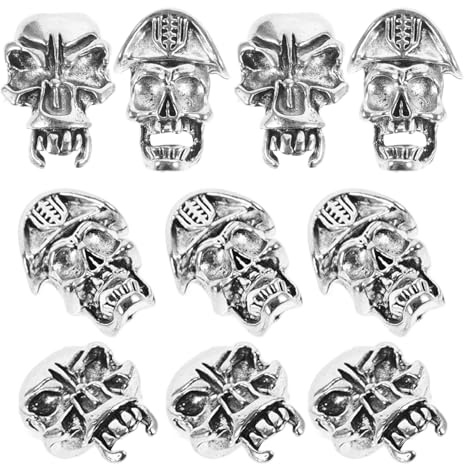 TOGEVAL Accessoires pour Cheveux 10pcs en Alliage Style Rétro Grands Trous pour Tresses et Barbes, Bijoux de Cheveux pour Usage Quotidien Éclat