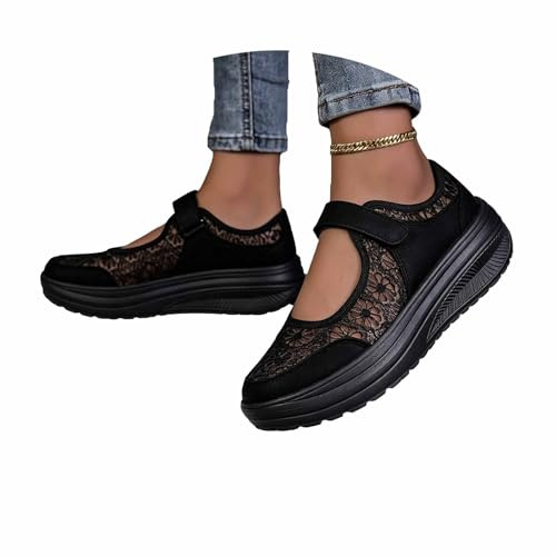 Generisch Baskets traditionnelles pour femme - Chaussures d'été confortables - Blanc - Dirndl - Chaussures en tissu - Baskets blanches - Pour festival, dirndl, dentelle - Élégantes