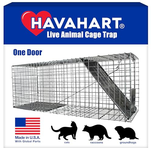 HAVAHART 1079SR Large 1-Door Humane Catch and Release Live Animal Trap Cage - Live Raccoon Trap, for Bobcats, Beavers, Dogs, & More
