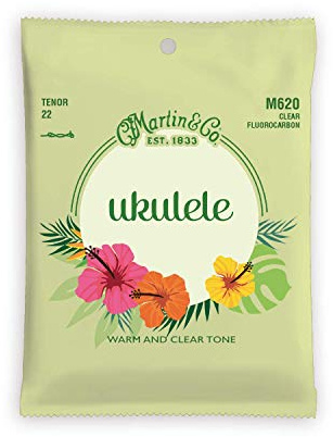 Martin Ukulele Strings – Fluorocarbon, Tenor Gauge | Warm, Clear Tone with Long-Lasting Tuning Stability | 4-String Set for Tenor Ukulele
