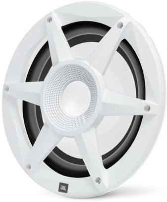 JBL - Mobile Stadium Marine Series Subwoofer de aire libre premium de 10 pulgadas con iluminación RGB SSI blanco (STADIUMMW1000AM)