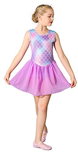 boruizhen Mädchen Gymnastikanzug Rock Ballett Tutu Kleid ärmellos Tanzoutfit für Kinder 3–12 Jahre