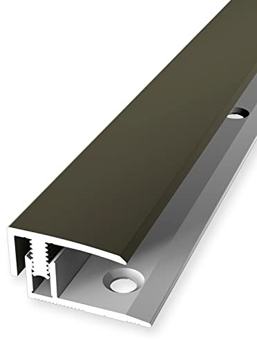 PROVISTON | Perfil de adaptación | Cierre de la lámina | Ancho: 21 mm | Compensación de altura: 7-12 mm | Longitud: 1000 mm | Perfil de aluminio | Bronce | 1 pieza