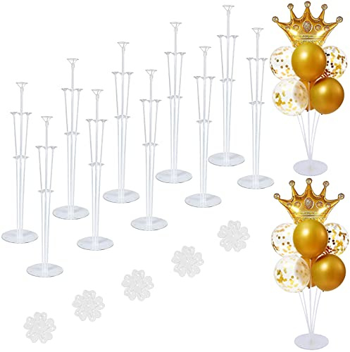 ROYUYE 10 Sets of Balloon Stands for Table Balloon Stand Allowing Balloons To Float Without Helium Tank Balloon Holder Decorations for Birthday Party Wedding Festival Christmas