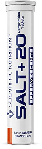 Scientiffic Nutrition - Salt+ Effervescents, Pastillas Efervescentes Para Recuperar Sales Minerales y Electrolitos Después del Ejercicio, Favorece la Hidratación - 20 Pastillas, Sabor Naranja.