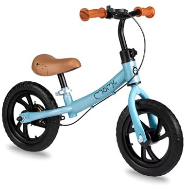 Momi BREKI Kinderlaufrad für Mädchen und Jungen ab 3 Jahren (max. Körpergewicht 25 kg), Stabiler, Leichter Metallrahmen 3 kg, regulierbare Sattelhöhe mit Quick Release, pannensichere Eva-Räder