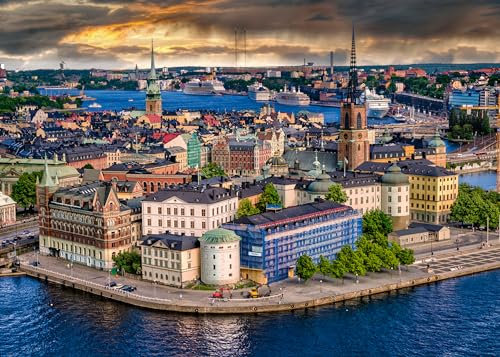 Ravensburger 12000114 - Stockholm, Sweden - pussel 1000 bitar - pussel för vuxna och barn från 14 år och uppåt, pussel Stockholm
