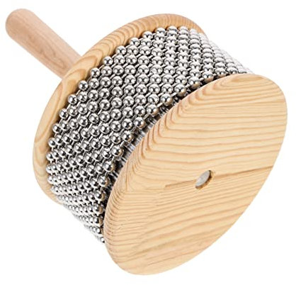 Abaodam Kreatives Musikinstrument Für Junge Mädchen Metall Cabasa Mit Holzgriff Handspielzeug Koordination Und Klangwahrnehmung Stabil Langlebig Leuchtender Für Mädchen Und Jungen