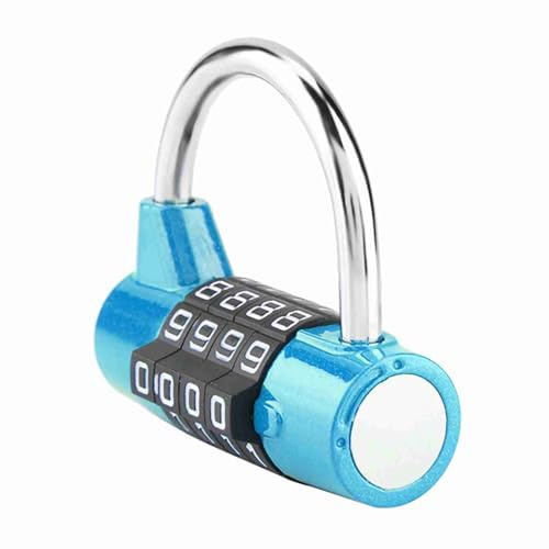 Cadenas à Combinaison de Code à 4 Chiffres, Valise de Voyage, Casier de Gymnastique, sécurité, Verrouillage par Mot de Passe en Alliage de Zinc (Bleu),Serrures et accessoires