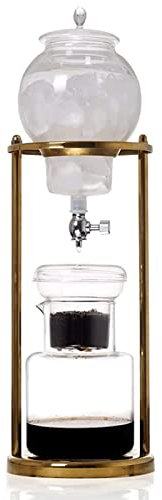 GUOQDAMI Caffettiera a sifone alla moda, macchina per caffè freddo con gocciolatore con supporto in acciaio inossidabile, caffettiera multifunzionale Caffettiera Pour Over