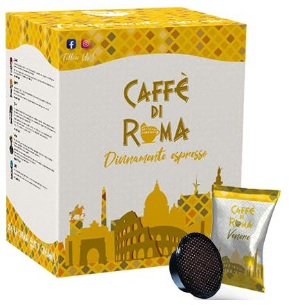 200 Capsule CAFFE DI ROMA Miscela VENERE Crema ORO Compatibili con A Modo Mio - Cremoso e Persistente - 200 Capsule Compatibili con le Macchine ad uso domestico Lavazza* A Modo Mio* -