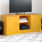 UJCHVHN Meuble TV jaune moutarde 99 x 39 x 44 cm en acier, centres de divertissement et meubles TV