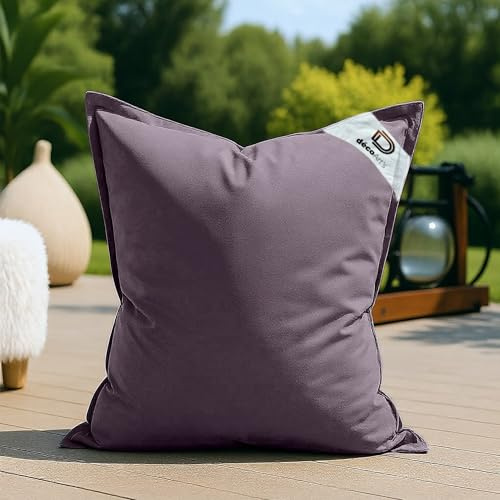 deco arts Housse pour Pouf Géant XL 120x80cm - Intérieur et Extérieur - Déhoussable - AntiUV - Gris Carbone