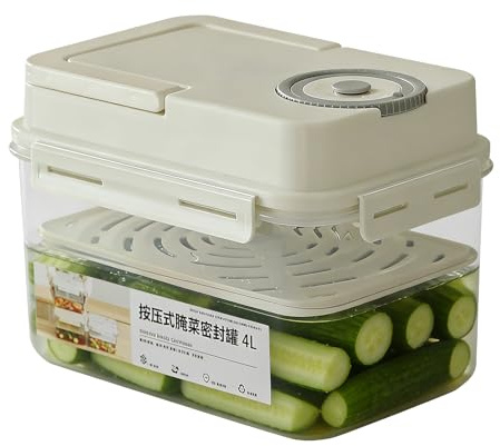 Pickle Container - Press-type 4L Korean Airtight Pickling Storage | Pickling Container,for Camping Picnic Home Kitchen Food Pantry Refrigerator Sauerkraut Cooking