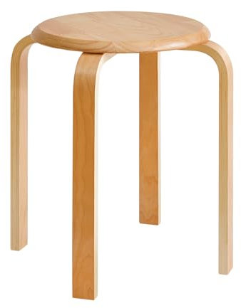 IBUYKE Stapelhocker-Massivholz Hocker Hausbank Holzhocker Mode Kreative Hocker Moderne Esstisch Erwachsene Esszimmerhocker Natur 40x44x33cm RF-752
