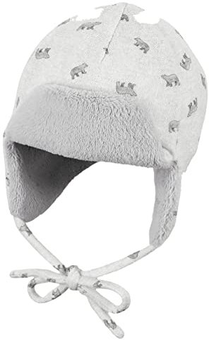 Sterntaler Baby - Jungen Mütze Baby Fliegermütze Eisbären, hellgrau, 45