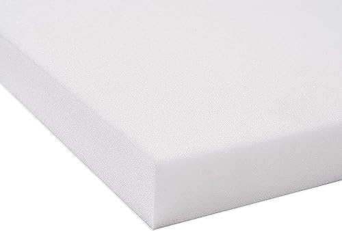 4everPrime WHITE Upholstery Foam Sheet | FIRM Premium Quality High-Density | Cut to any Size | for Sofa Cushions Seat Pads Stool Chair (16x16 inch, 1 inch thick - White FIRM)