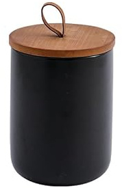 outer treasure Modern Ceramic Jar with Lid Sugar Bowl Coffee Canister Food Storage Jar for Coffee Beans,Sugar,Tea,Spices,ect. (Black 28.15oz/800ml)