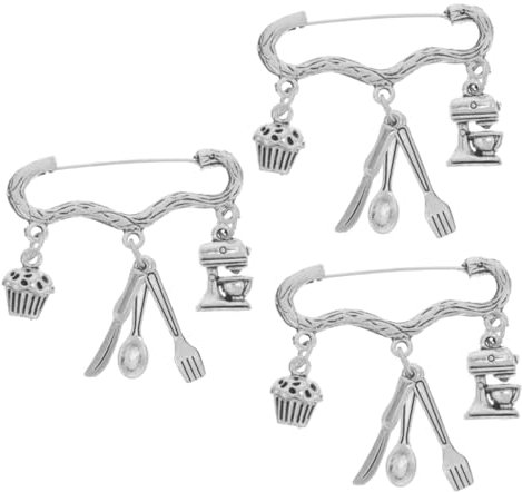 PACKOVE 3pièces Broche De Pâtissier Épinglette Décorative Thème De Cuisson Accessoire Pour Amateurs De Pâtisserie
