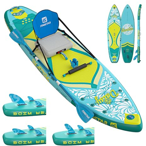 iTAOSTAR D03A 35 Extra Wide Paddle Board for Better Balance, Inflatable Stand Up Paddle Board with Kayak Seat, Inflatable Paddle Boards for Adults of All Skill Levels with Premium SUP Accessories