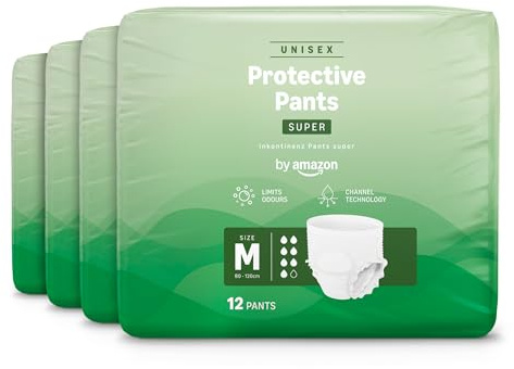 by Amazon Unisex-Superhosen, Größe M – 48 Stück (4 Packungen mit 12 Stück)