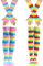 Chenflying 2 Pcs Womens Girls Cosplay Rainbow Striped Knee High Socks Stockings Leg Arm Warmer Fingerless Gloves Set (UK, Numeric, 4, 8, Regular, Regular, Pink+yellow)