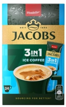Jacobs Caffè Freddo 3 in 1, Bevanda al Caffè Istantanea, 304,8g, Confezione da 24 Tazze