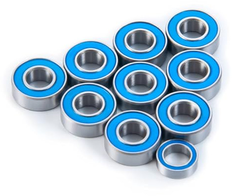 QAWRYV For Tamiya Grasshopper Lunchbox For Hornet 1/10 10Pcs Metal Wheel Hubs Axle Blue Sealed Bearing Kit RC Car Model Parts RC Car Sealed Bearings
