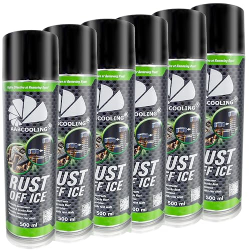 AABCOOLING 6x Rust Off Ice 500ml – Lubrifiant et Dissolvant de Rouille Professionnel en Spray, Action Rapide Par le Froid Pour Débloquer les Mécanismes, Pour Bricolage, Atelier et Entretien Auto, FR