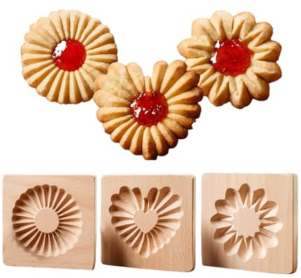 Dtaigou Moldes De Galletas Para Pastelería | Huellas Reutilizables,Molde De Mantequilla De Cocina Tallada De Haya - Para Snacks Shortbread Chocolate Pastel Azúcar Clases De Cocina Barra De Navidad