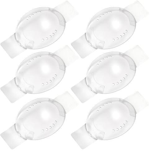 Larrel 6 stycken ögonskydd mot ögon, plastögon OP 10 hål ventilerande ögonlapp transparent ögonlapp ögonmask vuxna efter ögonlappar med litet hål för vuxna barn