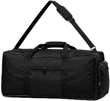 Sterling Sports Travel Duffle Large Storage Holdall Bag Men - Quick Dry Large Durable & Lightweight Suitable for Gym, Sports, Hospital & Holdall Travel Bag Gifts for Women & Men (Black)