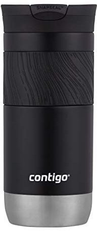 Contigo Byron Vacuum-Insulated Stainless Steel Travel Mug with Leak-Proof Lid Reusable Coffee Mug or Water Bottle BPA-Free 16oz Licorice Keeps Beverages Hot for 6 Hours or Cold for 12 Hours