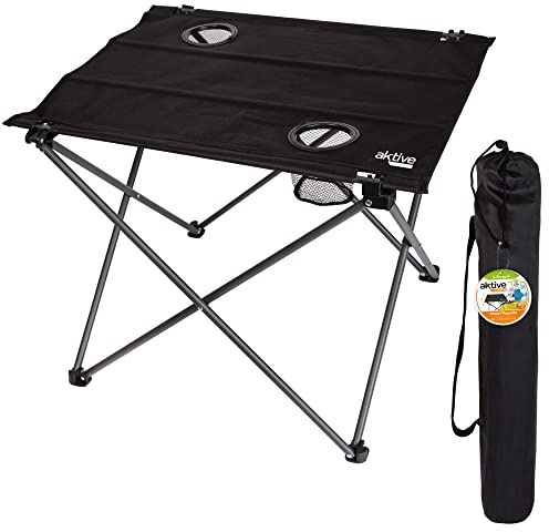 AKTIVE Mesa Plegable Camping Textil 61x53x51 Cm - Negra