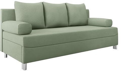 Mirjan24 Schlafsofa Dover, Sofa mit Bettkasten und Schlaffunktion, Bettsofa, Farbauswahl, Schlafcouch mit Chromfüße, Couch, Couchgarnitur (Schlafsofa ohne Polsterhocker, Uttario Ve. 2954)