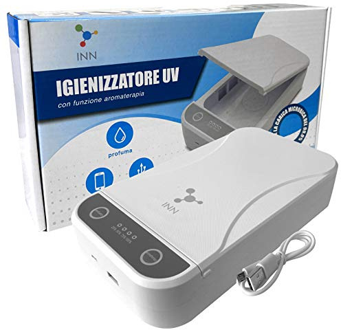 Eurocali Igienizzatore Lampada Luce UV Portatile Germicida Battericida al 99,9% Sterilizzatore Antibatterico per Igienizzare Mascherine Occhiali Chiavi Gioielli con Aromaterapia