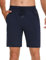 Wayleb Kurze Hosen Herren Sommer Baumwolle Freizeit Shorts Leicht Sport Kurzhose Casual Jogginghose Sweathose mit ReißVerschluss Taschen, Blau L