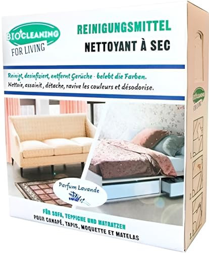 Cadofe Bio! Natürliches Teppich Polster Reiniger Reinigungspulver für 25m² Lavendelduft