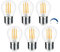 Akynite Glühbirne G45 E27 4W LED Dimmbar Warmweiss 2700K, 400LM, AC 230V 40W Ersatz, Globe LED Filament Tropfen E27 Dimmbar Warmweiß Klar für Dekorative Beleuchtung, 6er-set