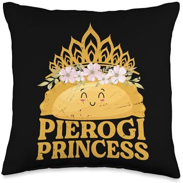 Pierogi Princess - Funny Pierogi Polish Dumpling Throw Pillow