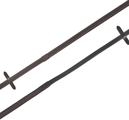 Cottage Craft Half Rubber Horse Riding Reins with Perfect Strong Rubber Grip & Soft Eco-Friendly Leather | Brown, Size FULL