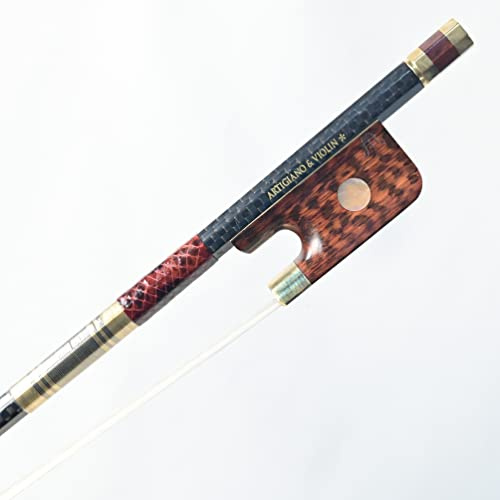 ARTIGIANO&VIOLIN Arco de violonchelo de fibra de carbono con rana de madera de serpiente AW-203