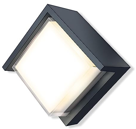 Metzler LED Wandleuchte 7 in Anthrazitgrau RAL 7016, 3000K Warmweiß, hochwertige Beleuchtung für Innen- und Außenbereich, minimalistische Leuchte, Außenlampe langlebig, vielseitig einsetzbar