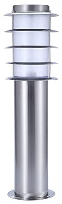 MODEBHD Forma cilíndrica larga Moderno minimalista Jardín Césped Lámpara de poste de césped impermeable al aire libre E27 Luz de pilar Luz de columna antioxidante de acero inoxidable Villa Patio Parqu