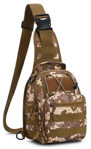 Viriber Tactical Backpack, Waterproof Military Cross-body Molle Sling Shoulder Backpack Chest Bag for Outdoor Every Day Carry Camouflage B
