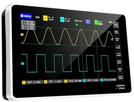 FNIRSI 1013D 7 Digital Tablet Oscilloscope - 100MHz - Dual Channel - 1GSa/s - Touchscreen - UK Model