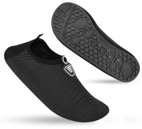 AOOSA Unisex Badeschuhe Wasserschuhe, Neoprenschuhe Strandschuhe, Breathable Aquaschuhe Surfschuhe Schwimmschuhe Wassersportschuhe, Barfuß Schuhe Leicht Hausschuhe für Herren Damen